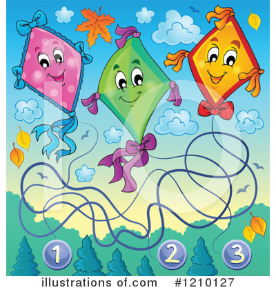 Royalty-Free (RF) Kite Clipart Illustration by visekart - Stock Sample #1210127