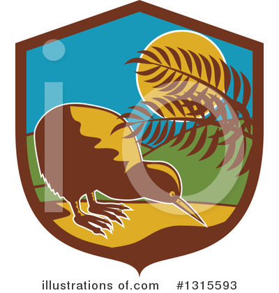 Royalty-Free (RF) Kiwi Bird Clipart Illustration by patrimonio - Stock Sample #1315593