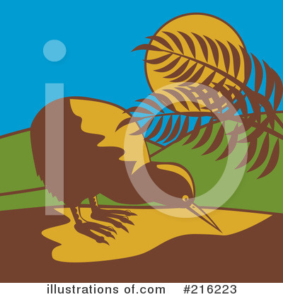 Royalty-Free (RF) Kiwi Bird Clipart Illustration by patrimonio - Stock Sample #216223