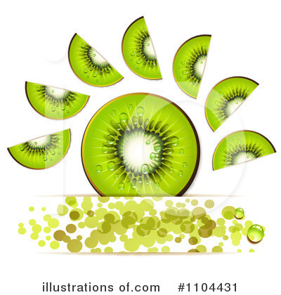 Royalty-Free (RF) Kiwi Fruit Clipart Illustration by merlinul - Stock Sample #1104431