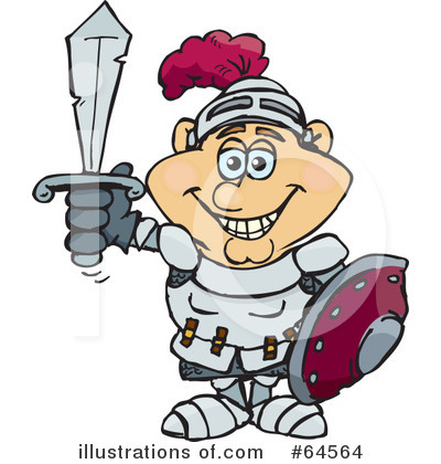 Royalty-Free (RF) Knight Clipart Illustration by Dennis Holmes Designs - Stock Sample #64564