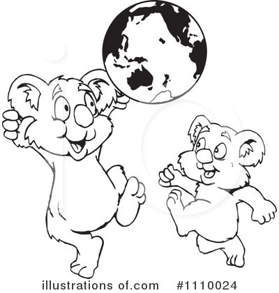 Royalty-Free (RF) Koala Clipart Illustration by Dennis Holmes Designs - Stock Sample #1110024