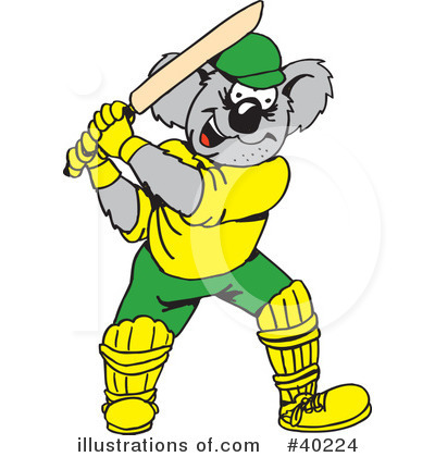 Cricket Bat Clipart #40224 by Dennis Holmes Designs