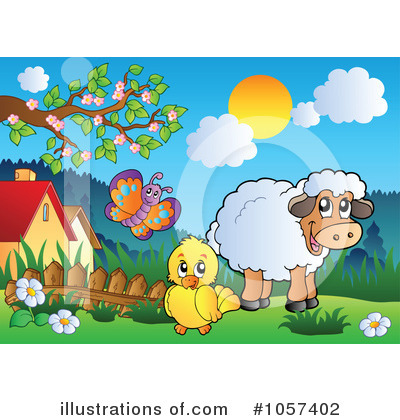 Royalty-Free (RF) Lamb Clipart Illustration by visekart - Stock Sample #1057402