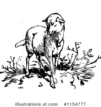 Royalty-Free (RF) Lamb Clipart Illustration by Prawny Vintage - Stock Sample #1154777