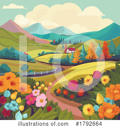 Meadow Clipart #1792664 by AtStockIllustration