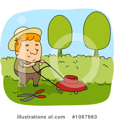 Lawn Mower Clipart #1067663 by BNP Design Studio