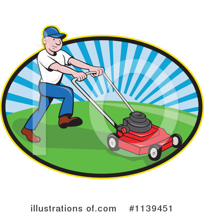 Lawn Mower Clipart #1139451 by patrimonio