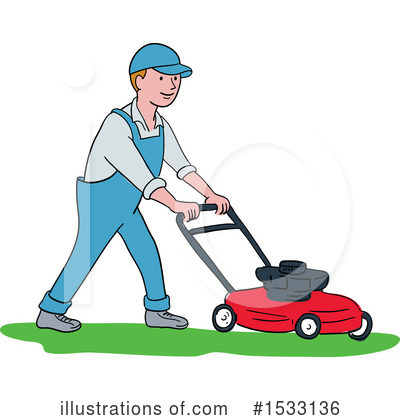 Lawn Mower Clipart #1533136 by patrimonio