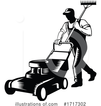 Lawn Mower Clipart #1717302 by patrimonio