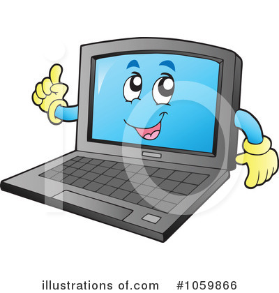 Royalty-Free (RF) Laptop Clipart Illustration by visekart - Stock Sample #1059866
