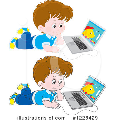 Royalty-Free (RF) Laptop Clipart Illustration by Alex Bannykh - Stock Sample #1228429
