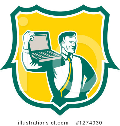 Royalty-Free (RF) Laptop Clipart Illustration by patrimonio - Stock Sample #1274930