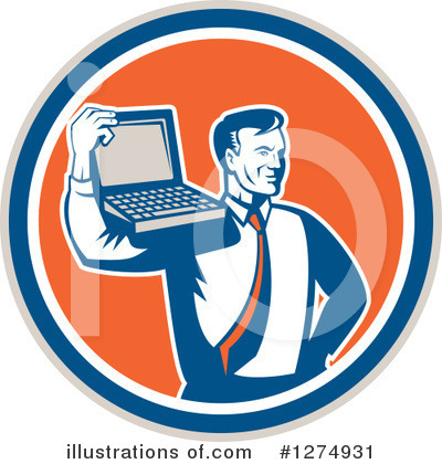 Royalty-Free (RF) Laptop Clipart Illustration by patrimonio - Stock Sample #1274931