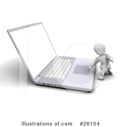 Royalty-Free (RF) Laptop Clipart Illustration by KJ Pargeter - Stock Sample #26154