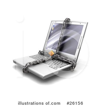 Royalty-Free (RF) Laptop Clipart Illustration by KJ Pargeter - Stock Sample #26156