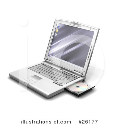 Royalty-Free (RF) Laptop Clipart Illustration by KJ Pargeter - Stock Sample #26177