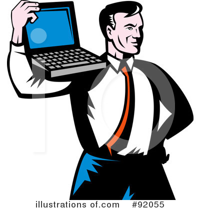 Royalty-Free (RF) Laptop Clipart Illustration by patrimonio - Stock Sample #92055