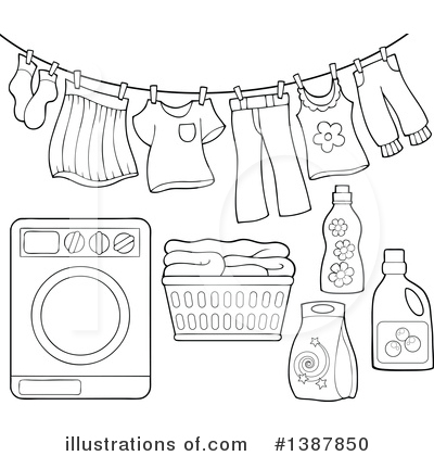 Royalty-Free (RF) Laundry Clipart Illustration by visekart - Stock Sample #1387850