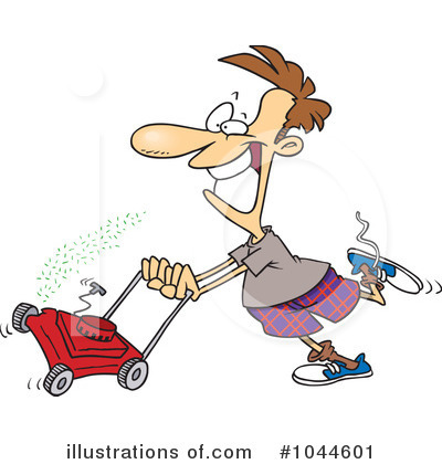 Royalty-Free (RF) Lawn Mower Clipart Illustration by toonaday - Stock Sample #1044601