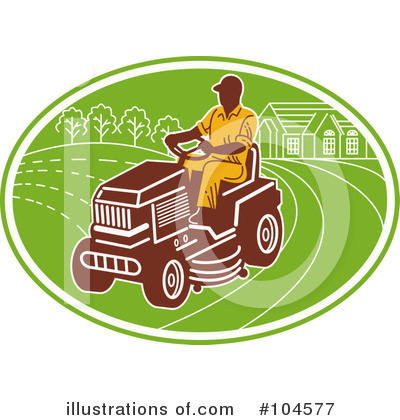 Royalty-Free (RF) Lawn Mower Clipart Illustration by patrimonio - Stock Sample #104577
