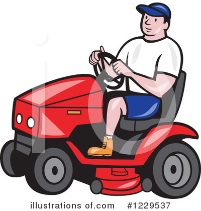 Royalty-Free (RF) Lawn Mower Clipart Illustration by patrimonio - Stock Sample #1229537