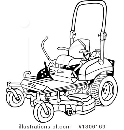Lawn Mower Clipart #1306169 by LaffToon
