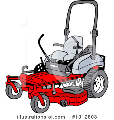 Royalty-Free (RF) Lawn Mower Clipart Illustration by LaffToon - Stock Sample #1312803