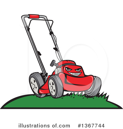 Royalty-Free (RF) Lawn Mower Clipart Illustration by patrimonio - Stock Sample #1367744