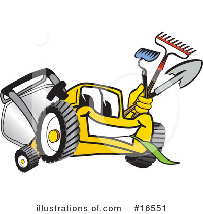 Lawn Mower Clipart #16551 by Mascot Junction
