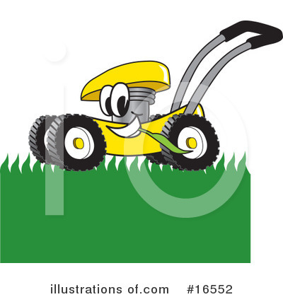 Royalty-Free (RF) Lawn Mower Clipart Illustration by Mascot Junction - Stock Sample #16552