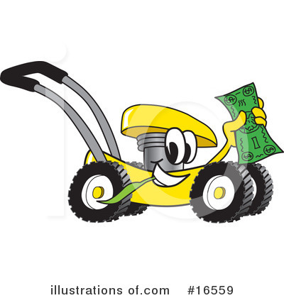 Royalty-Free (RF) Lawn Mower Clipart Illustration by Mascot Junction - Stock Sample #16559