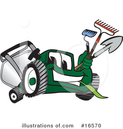 Lawn Mower Clipart #16570 by Mascot Junction