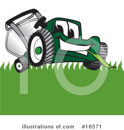 Royalty-Free (RF) Lawn Mower Clipart Illustration by Mascot Junction - Stock Sample #16571