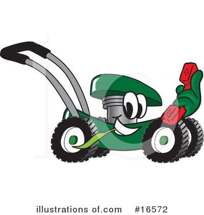 Royalty-Free (RF) Lawn Mower Clipart Illustration by Mascot Junction - Stock Sample #16572