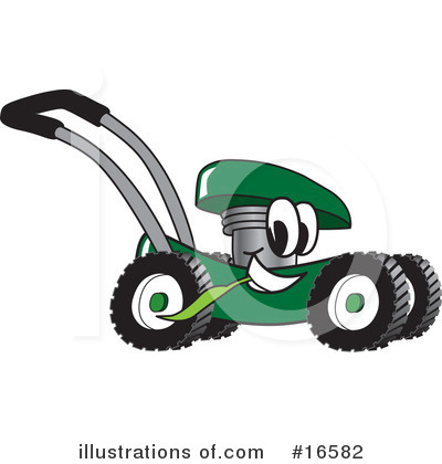 Royalty-Free (RF) Lawn Mower Clipart Illustration by Mascot Junction - Stock Sample #16582