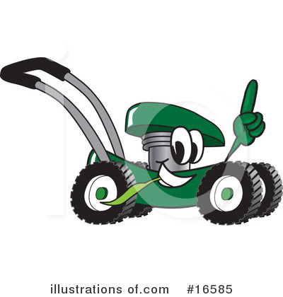 Royalty-Free (RF) Lawn Mower Clipart Illustration by Mascot Junction - Stock Sample #16585