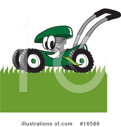 Royalty-Free (RF) Lawn Mower Clipart Illustration by Mascot Junction - Stock Sample #16586