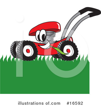 Royalty-Free (RF) Lawn Mower Clipart Illustration by Mascot Junction - Stock Sample #16592
