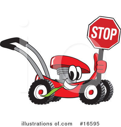 Royalty-Free (RF) Lawn Mower Clipart Illustration by Mascot Junction - Stock Sample #16595