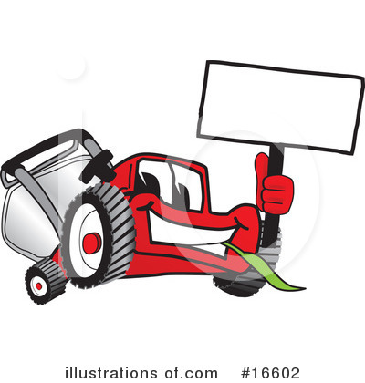 Royalty-Free (RF) Lawn Mower Clipart Illustration by Mascot Junction - Stock Sample #16602