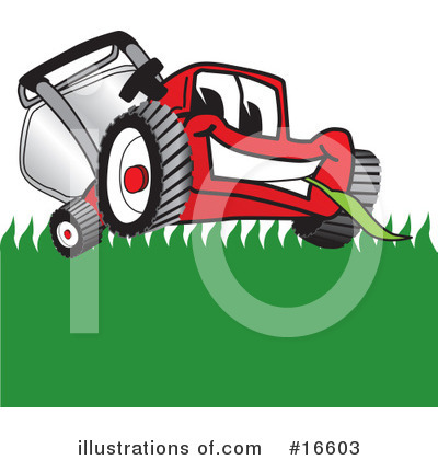 Royalty-Free (RF) Lawn Mower Clipart Illustration by Mascot Junction - Stock Sample #16603
