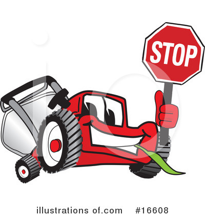 Royalty-Free (RF) Lawn Mower Clipart Illustration by Mascot Junction - Stock Sample #16608