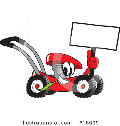 Royalty-Free (RF) Lawn Mower Clipart Illustration by Mascot Junction - Stock Sample #16609