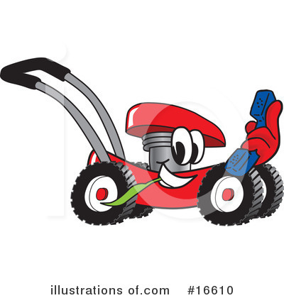 Royalty-Free (RF) Lawn Mower Clipart Illustration by Mascot Junction - Stock Sample #16610