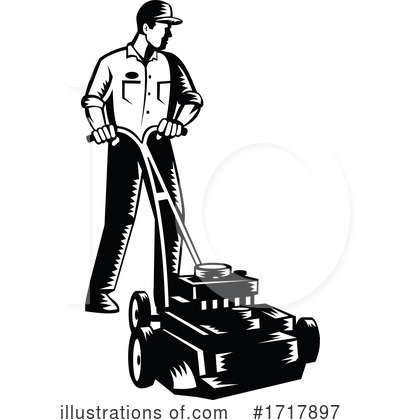 Lawn Mower Clipart #1717897 by patrimonio