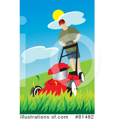 Royalty-Free (RF) Lawn Mower Clipart Illustration by Rosie Piter - Stock Sample #81482