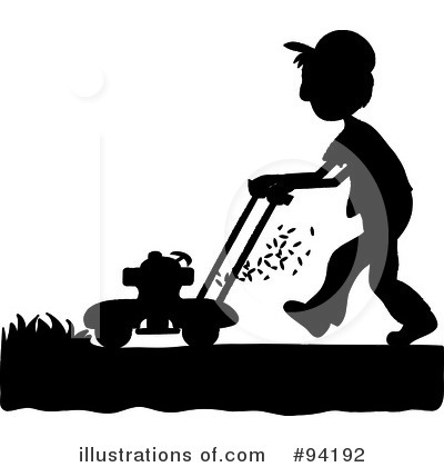 Royalty-Free (RF) Lawn Mowing Clipart Illustration by Pams Clipart - Stock Sample #94192