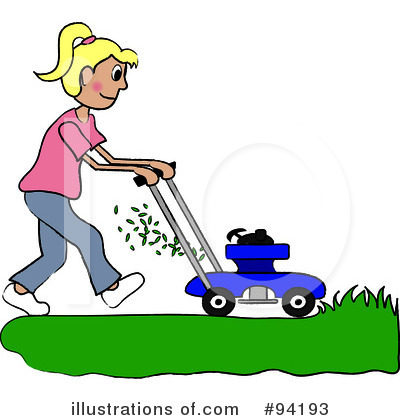 Royalty-Free (RF) Lawn Mowing Clipart Illustration by Pams Clipart - Stock Sample #94193