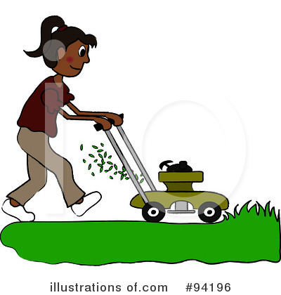 Royalty-Free (RF) Lawn Mowing Clipart Illustration by Pams Clipart - Stock Sample #94196